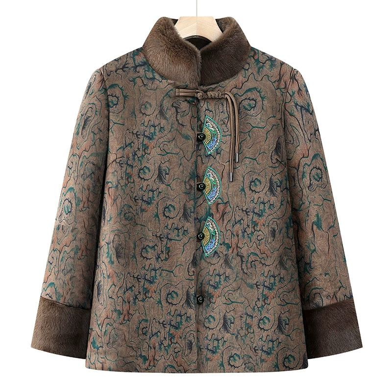 Мама среднего и пожилого возраста хлопчатобумажная одежда бабушки новый китайский стиль хлопчатобумажная одежда