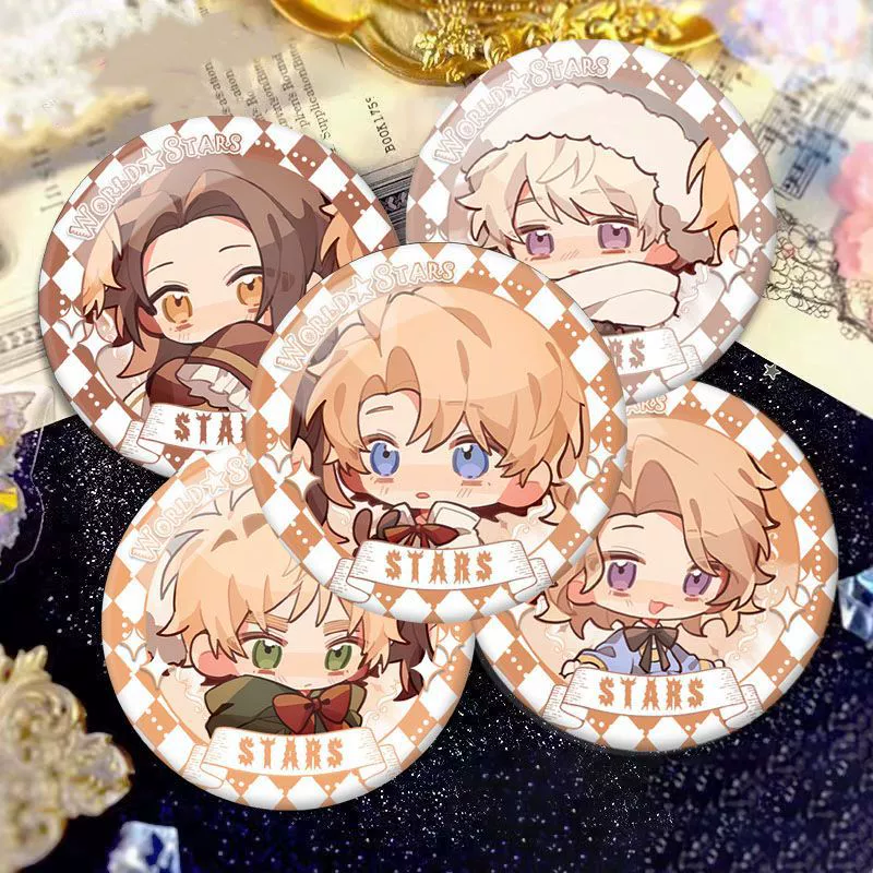 Значок (APH Hetalia) Arthur & Ivan радужный лазерный пин, серия 3770–3774, поштучно или набор из 5 шт.