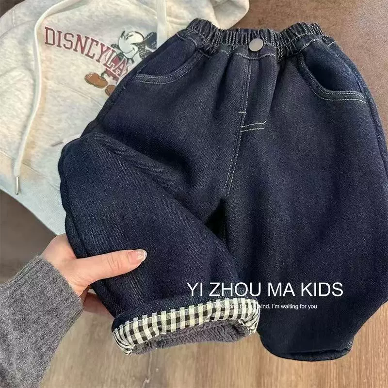 Джинсы для детей на флисе утеплённые