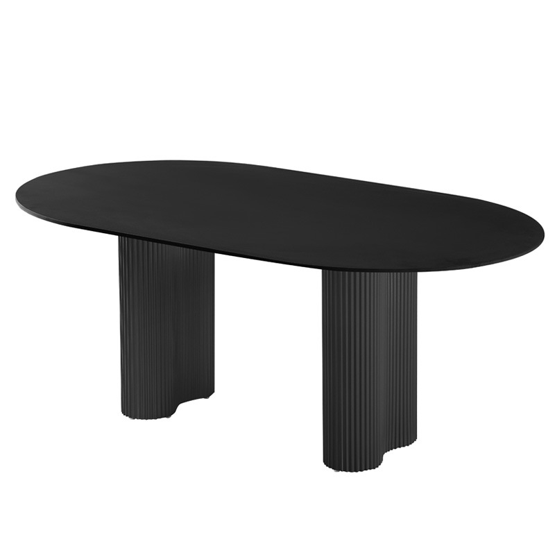 Mesa de comedor moderna y simple de tabla de roca casera estilo medieval nueva mesa de comedor casera hermosa mesa de piernas de maní