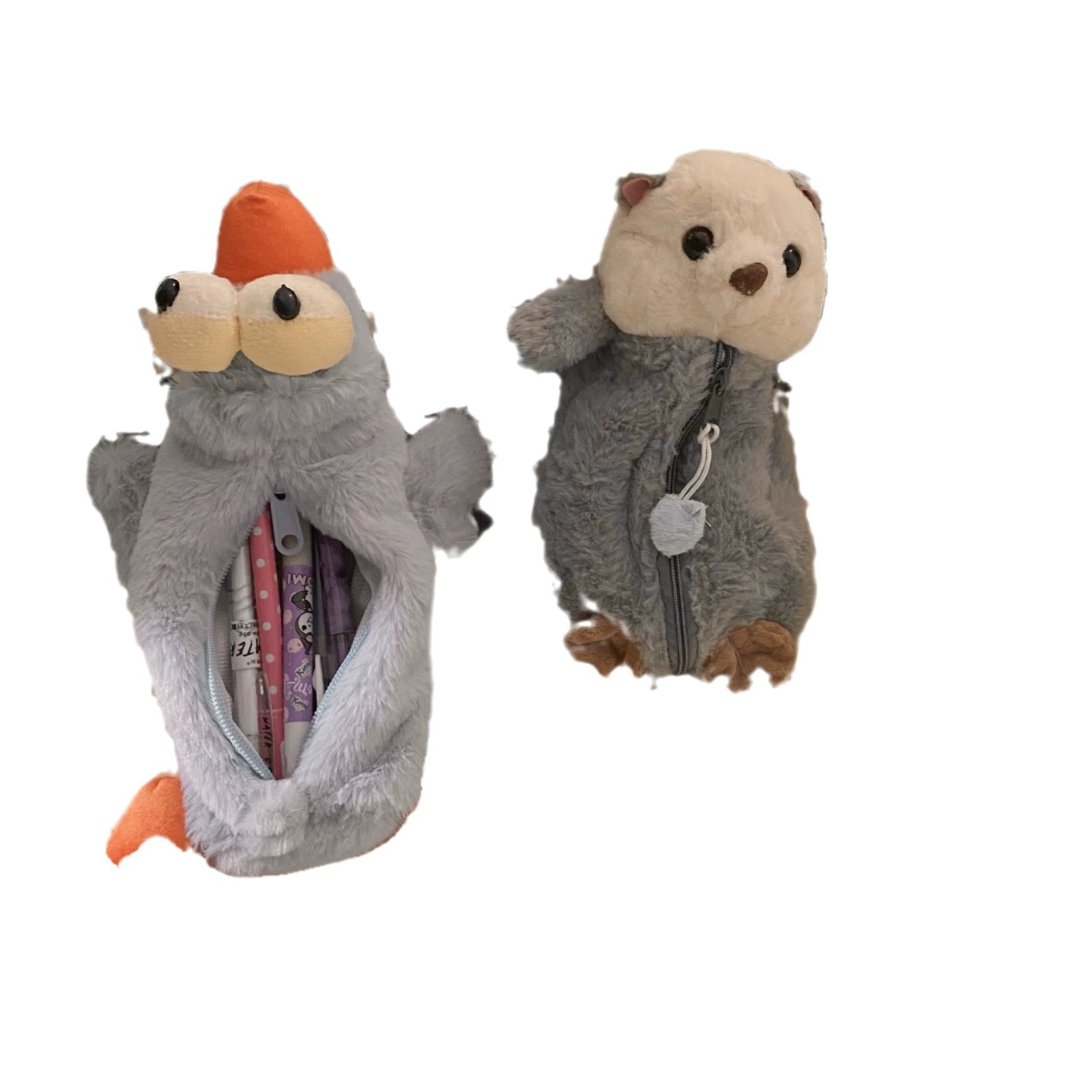 Cute plush capacious cartoon pencil case for students, for secondary school