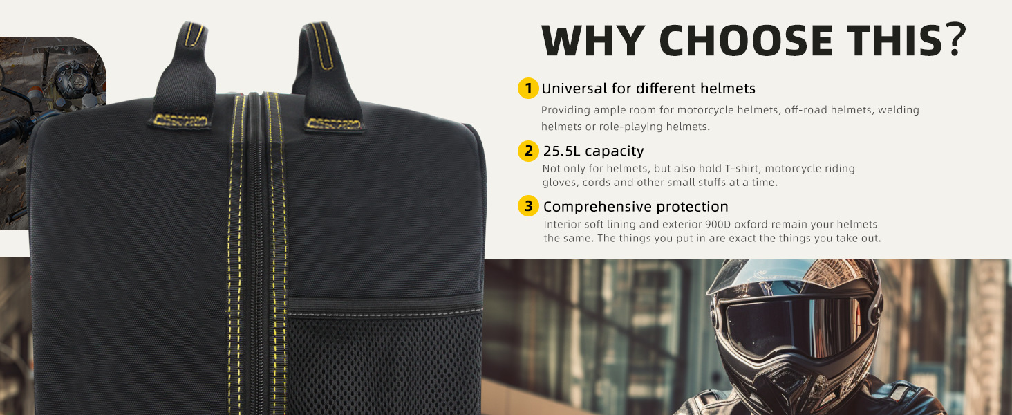 Cross-Border Motorcycle Helmet Protective Bag 900D Oxford Cloth Rear Seat Bag Large Capacity Rear Trunk Bag Waterproof
