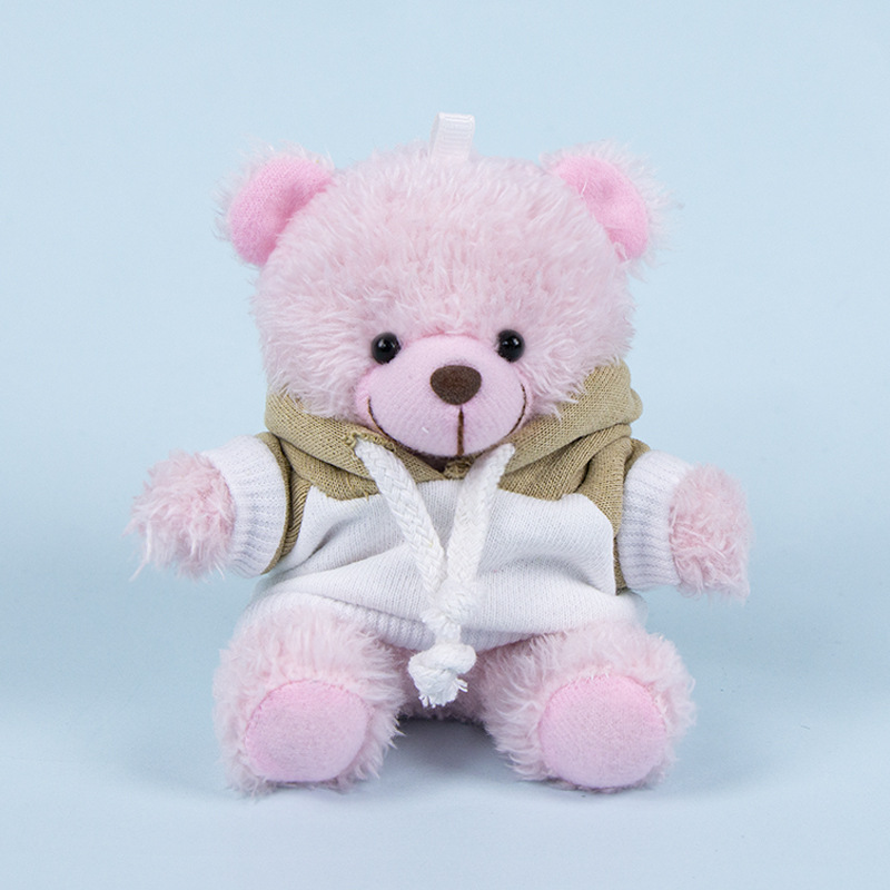 Lindo osito llavero colgante regalo creativo muñecas de peluche vestidas osito de peluche colgante de mochilas escolares para parejas