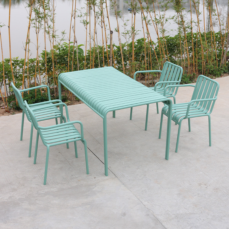 Courtyard Outdoor Table and Chair Set Milk Tea Cafe Garden Outdoor Furniture Colorful Leisure Courtyard Balcony Dining Table and Chairs