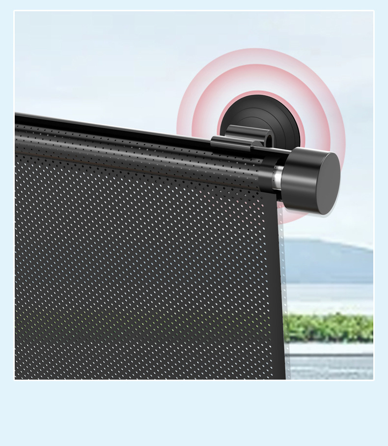 Car Automatic Retractable Sunshade Curtain, Sun Protection and Heat Insulation Net, Suction Cup Type Side Window Sunshade Curtain, Car Curtain Sunshade