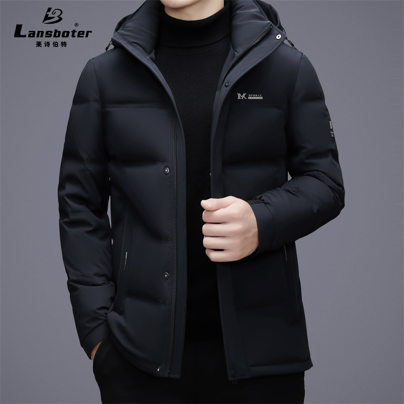 脱卸帽羽绒服冬季新款中年男士短款加厚羽绒服保暖白鸭绒羽绒外套|undefined