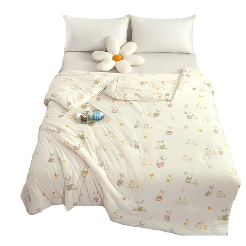 Edredón de fibra de soja Edredón fresco de verano Edredón de aire acondicionado Núcleo de primavera y otoño Dormitorio de verano para niños individuales y dobles Edredón de verano Lavable a máquina
