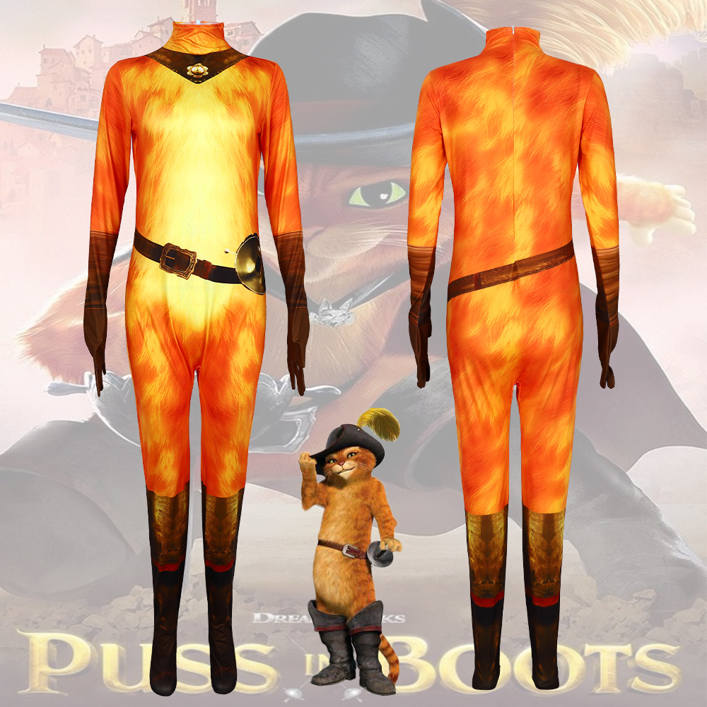 Halloween Puss in Boots Gato Cosplay Disfraz Vestido de fiesta de disfraces
