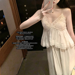 【綺夢少女】清純仙仙 重工刺繡天絲棉 吊帶定染兩色