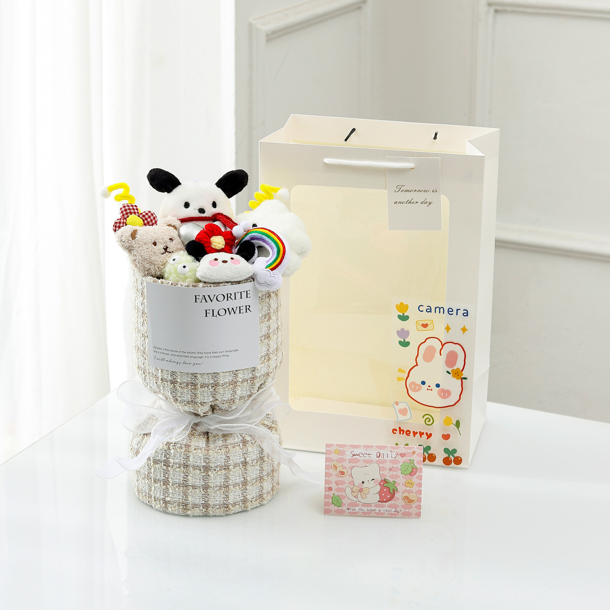 파차 개 샤넬 꽃다발