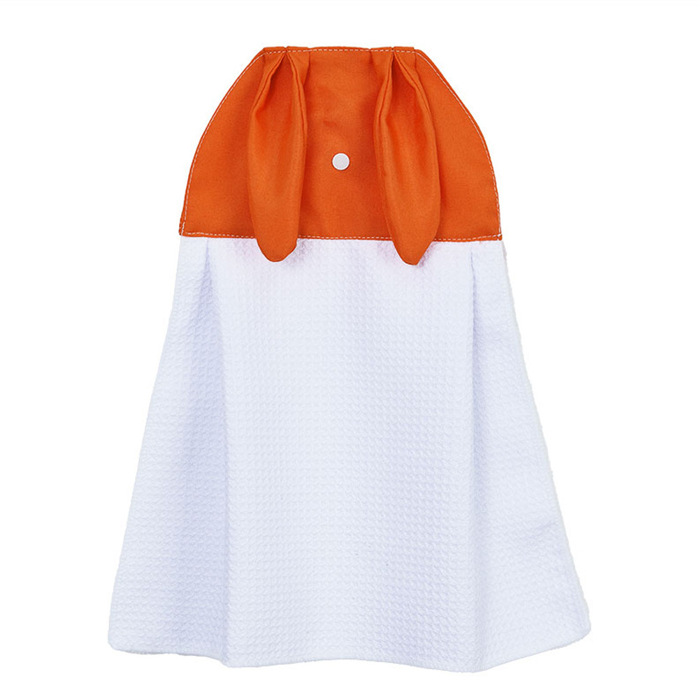 Toalla de mano blanca con diseño de conejo de orejas largas, personalizable, toalla cuadrada con tu propio diseño, toalla infantil de Pascua.