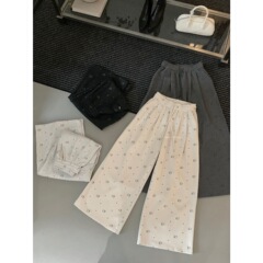 Kitty小猫裤！【MISS密思家】休闲简约厚实显瘦阔腿休闲裤89041