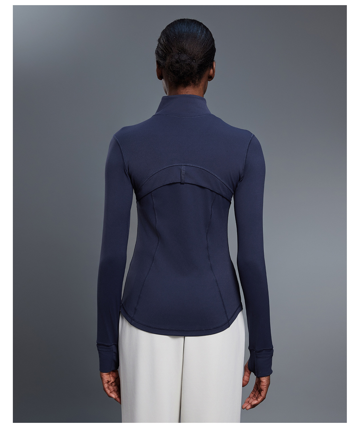 Women's Windproof Stand Up Collar Yoga Jacket Slimming Cardigan Top Tight Fitting Sports Fitness Coat For Running_ecoleips.com