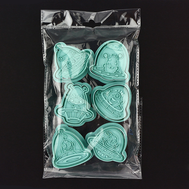 Navidad 3D 3D Stereo modelo de galletas boda Día de San Valentín astronauta animal OVNI Alien monstruo galleta molde