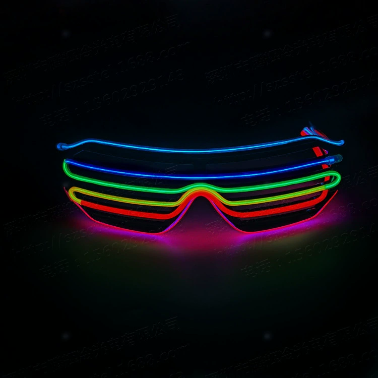 Новый EL Cold Line Six Blind Window Optical Glasses Gallery Gallery Party Bar Party Flash Glasses Novelty