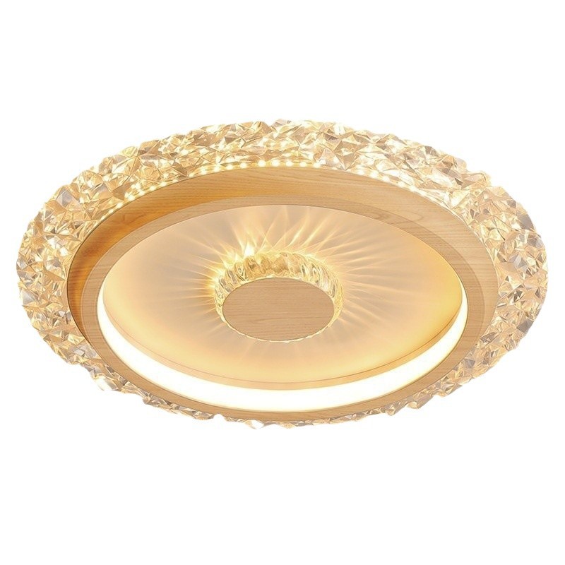 [Selección estricta] lujosa atmósfera sencilla moderna luz de techo inteligente protector de ojos de estilo francés medieval cristal lámpara de habitación principal