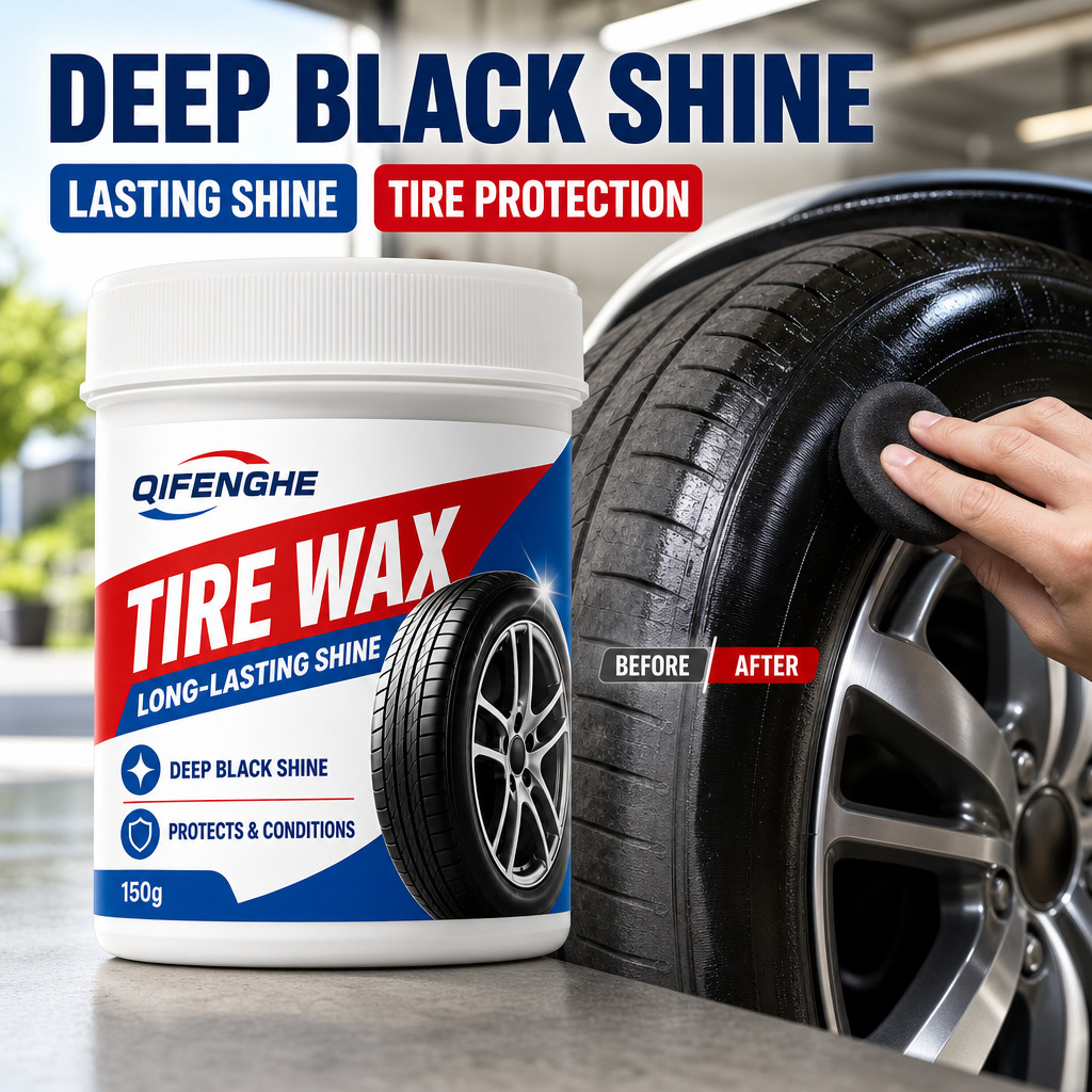 Tire wax for cars, black brightening and maintenance wax, long-lasting anti-aging, waterproof, dustproof, polishing wax 150g