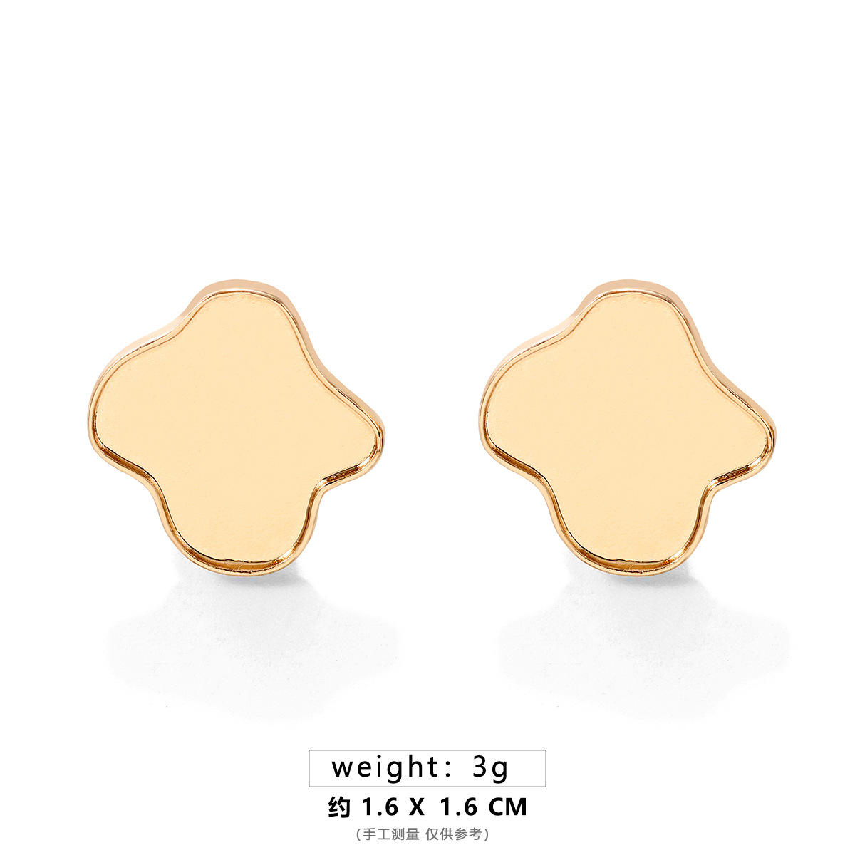 ALEH061-A golden misshapen earrings