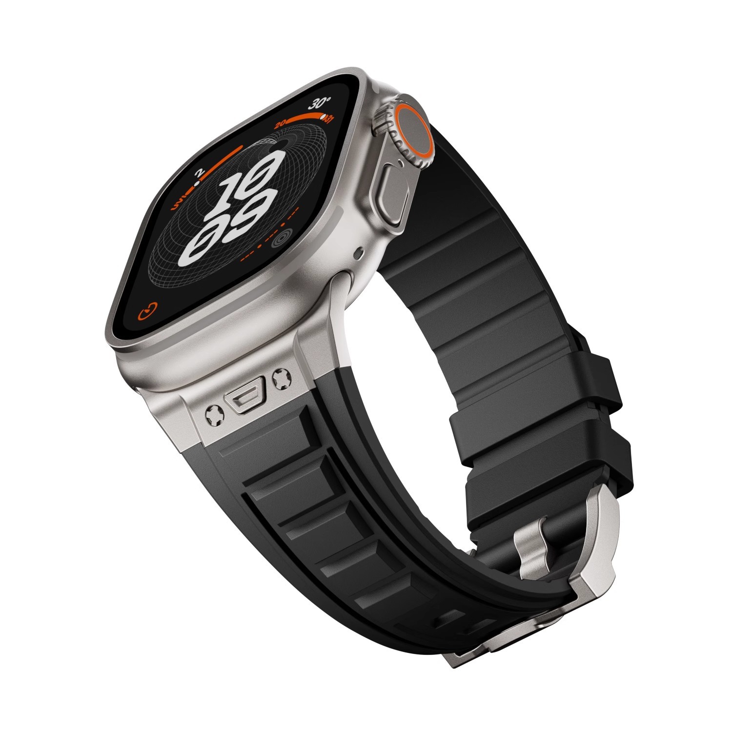 Lingdu is suitable for iwatch456789se10s high-performance stainless steel interface silicone watch band 46ultra49