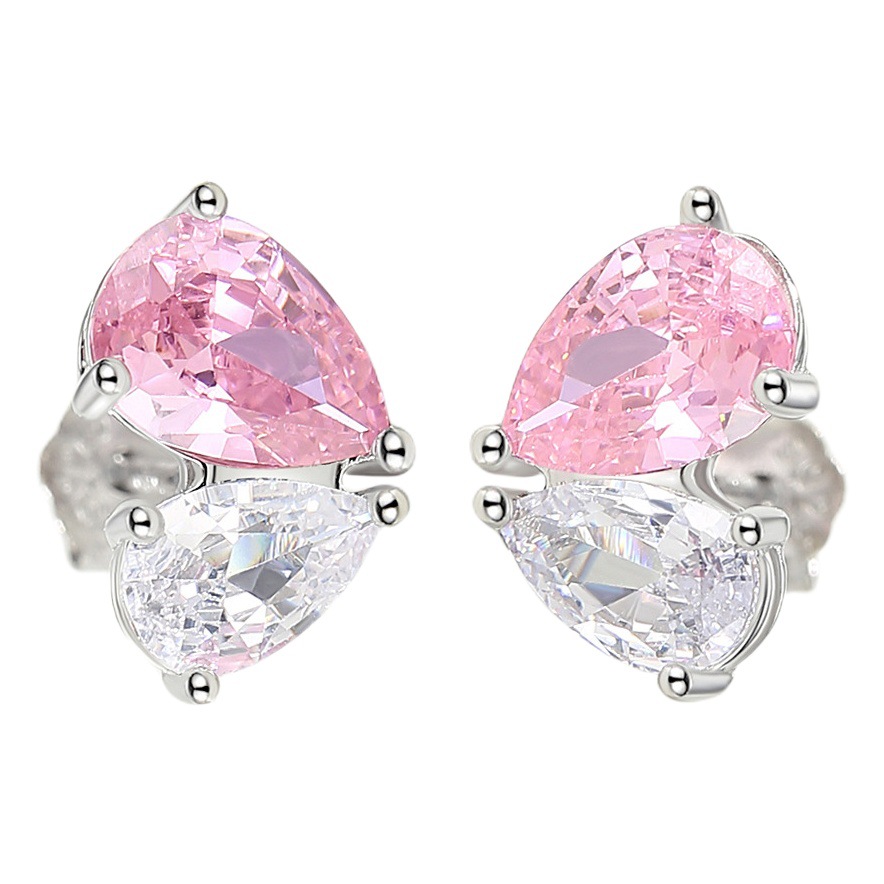 Stud pendientes 925 plata esterlina diamante mariposa asimétrica Stud pendientes moda de las mujeres alto sentido estilo coreano pequeños pendientes de la joyería al por mayor