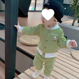 婴幼儿春秋套装2026新款衣服男童女宝宝秋季洋气小孩棒球服两件套