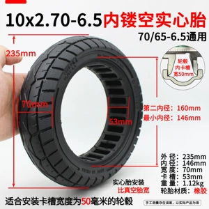 Electric Scooter 10inch Tire 10X2.70-6.5 Solid Tire Inner Tube Outer Tire 70/65-6.5 Inflation-Free Wheel