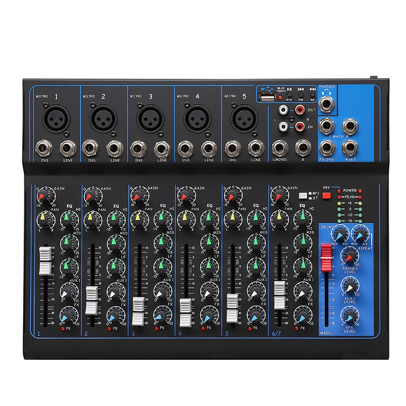 F7调音台带效果器USB家用专业会议舞台主持演唱直播主播K歌