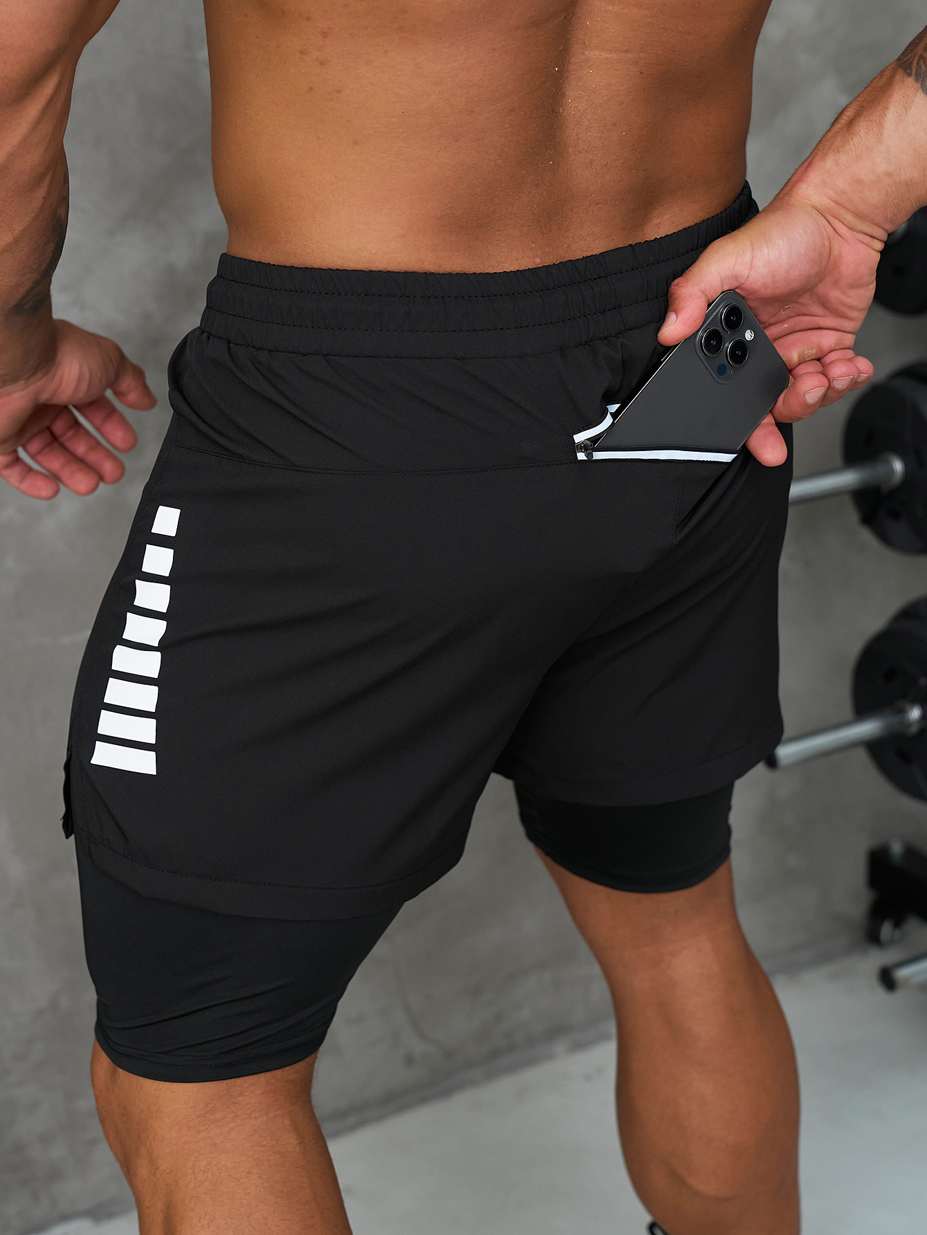 Men's Clothing Athletic Pants Casual Outdoor Breathable Multi Pocket Double Layer Shorts Muscular Design_viptrois.com
