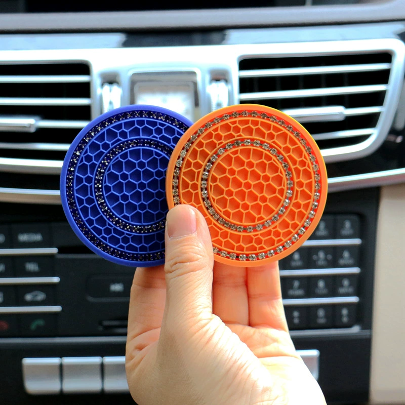 Двойной бриллиант подставки с бриллиантами Двойной круг противоскользящие коврики для автомобиля соты теплоизоляционные противоугревационные коврики