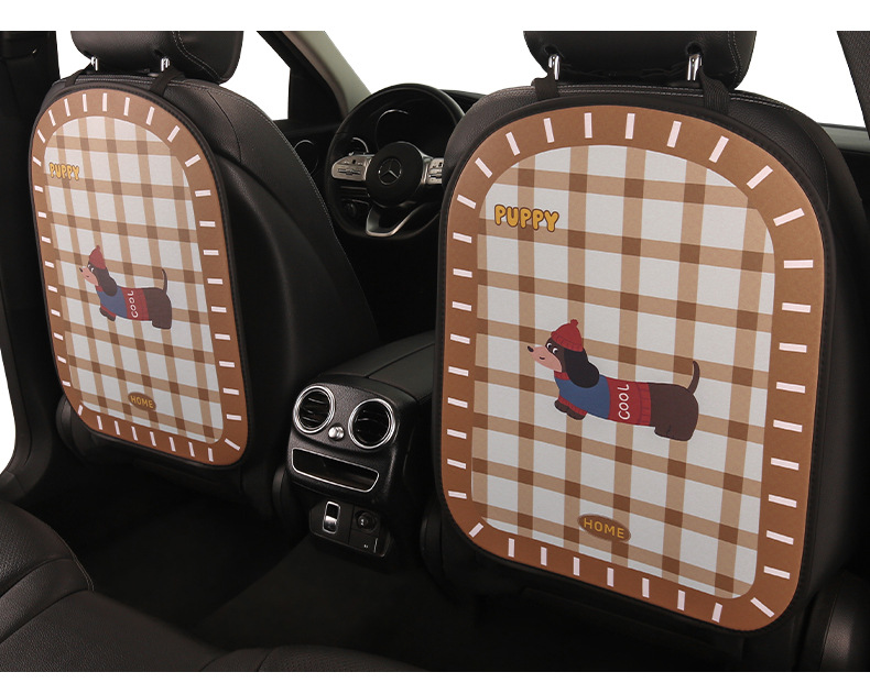 Cute Cartoon Dachshund Car Seat Back Anti-Kick Pad Anti-Dirt Pad Children's Rear Seat Anti-Kick Anti-Scratch Pad