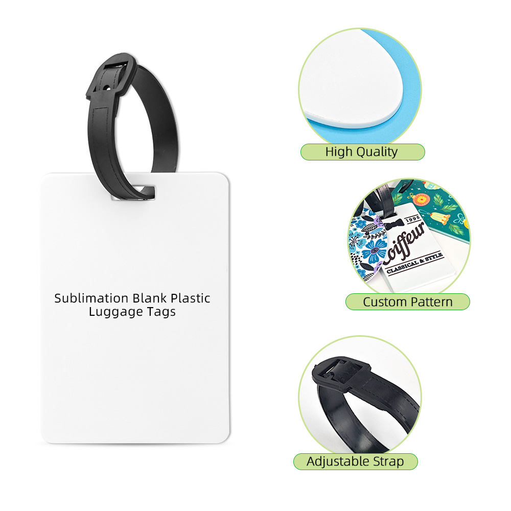 Nuevo producto de transferencia térmica gran placa de equipaje de plástico rectangular