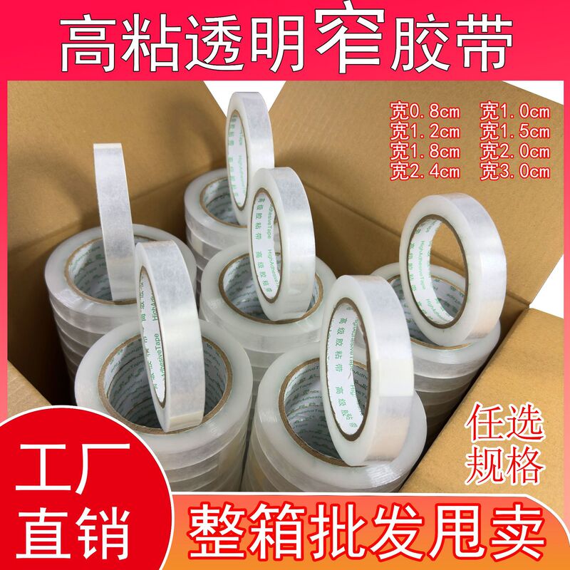 Transparent adhesive tape narrow 2.0cm wide 2.4cm wide 3mm 3.5cm wide sealing small roll small fine adhesive tape Transparent adhesive tape narrow 2.0cm wide 2.4cm wide 3mm 3.5cm wide sealing small roll small fine adhesive tape
