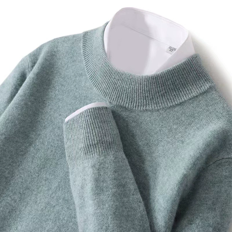Demi-season woolen elite keep warm knitted sweater for leisure, plus size