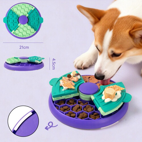 Pet educational slow feeder dog interactive toy anti-choking multi-zone food training food tray pet supplies