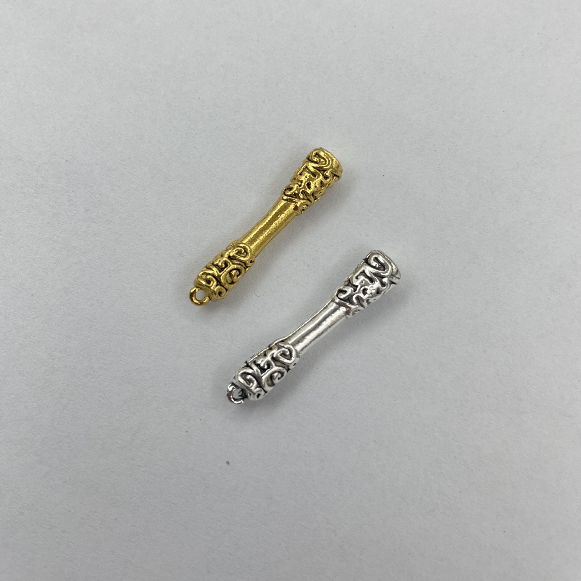 Ciondolo a cerchio dorato Wukong Ruyi del mito nero, lega placcata in argento, dio del mare, ago, accessori per gioielli fai da te_voghion.com