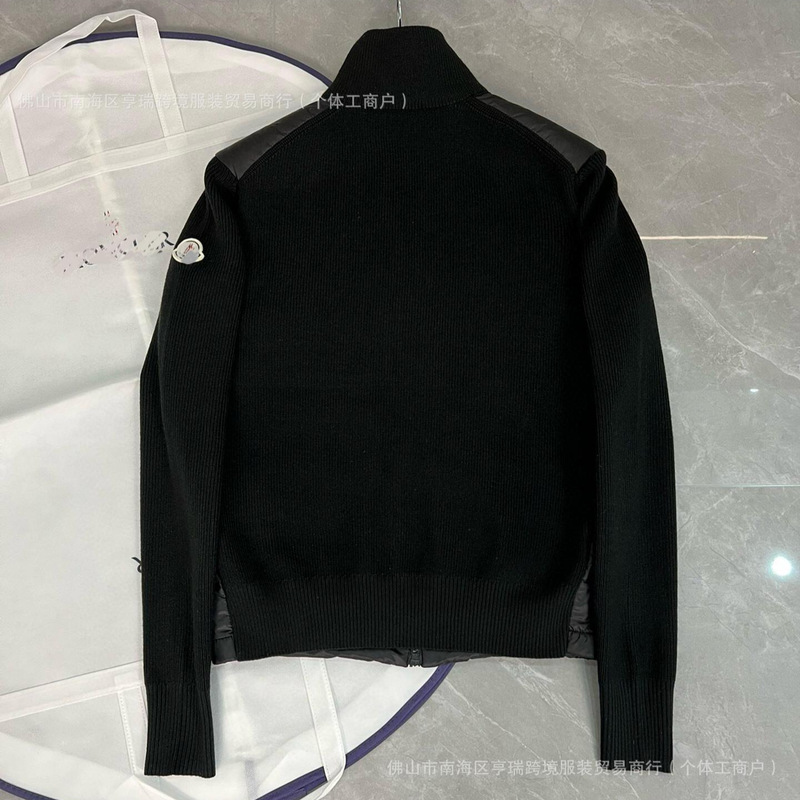 欧洲站外贸新款M家针织拼接羽绒服 现货立领休闲时尚男女同款外套|undefined