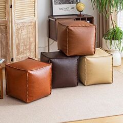 折りたたみ式シートクッション、レザーピクニッククッション、キルト収納、シートクッション収納スツール、レイジーソファ収納バッグ、古着詰め物