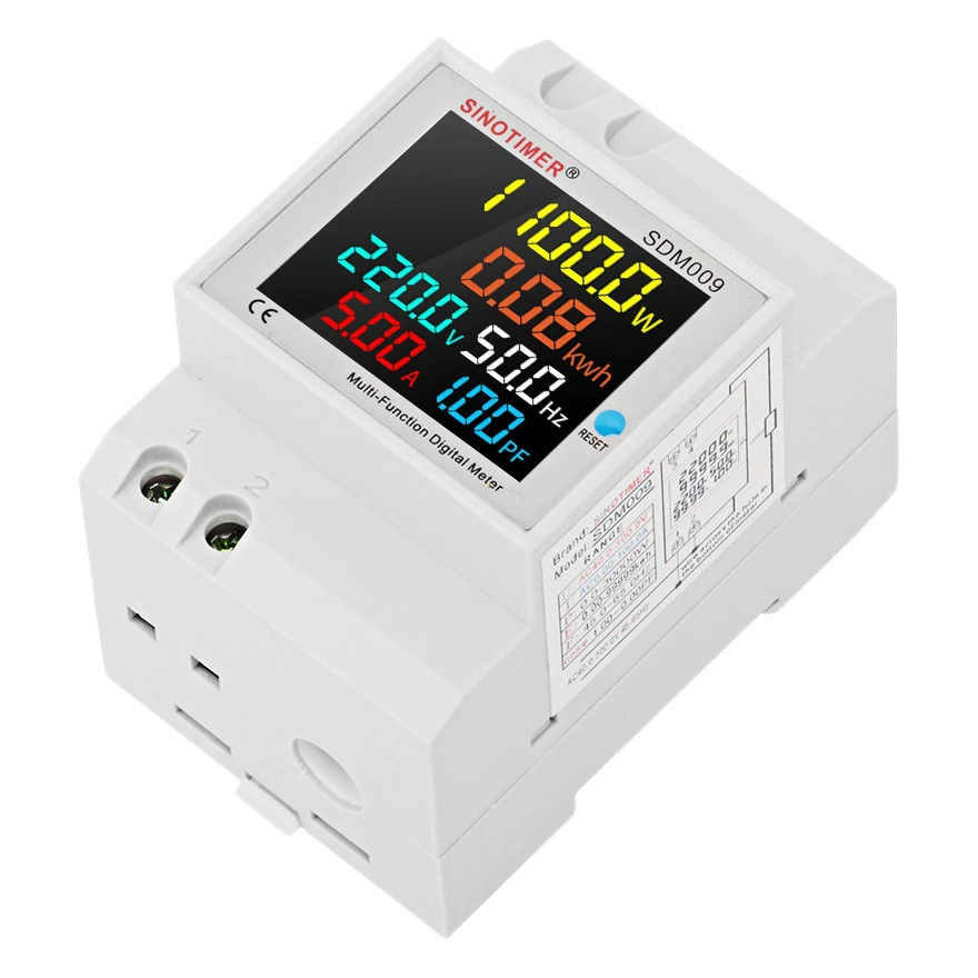 SDM009 направляющая однофазный бытовой цифровой дисплей Напряжение Ток частота коэффициент мощности электричество Многофункциональный измерительный прибор
