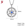 Blue diamond, pendant stainless steel, necklace, European style