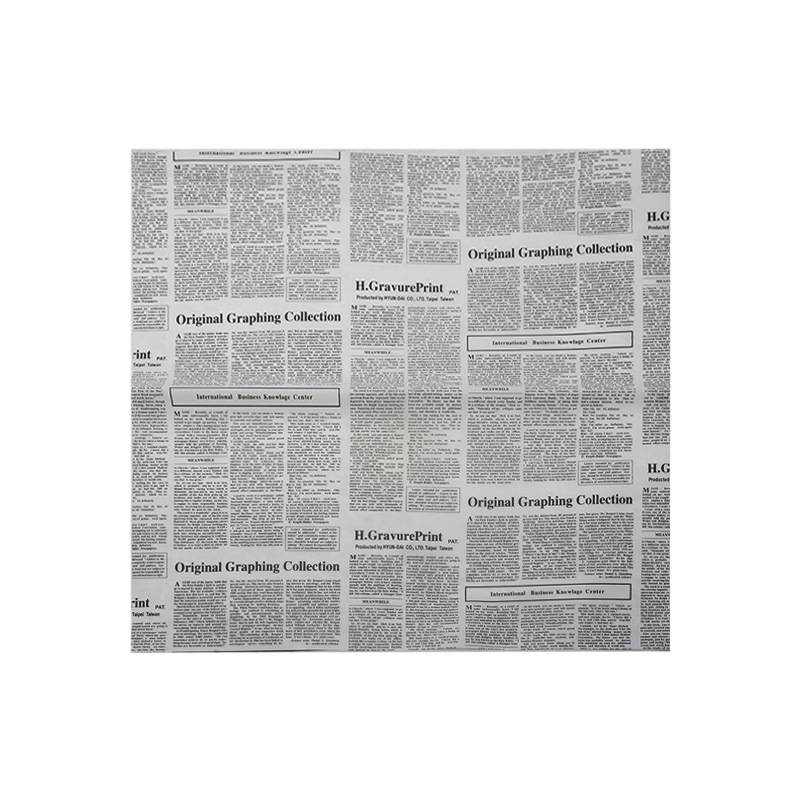 Huasei Hanzhu periódico inglés papel de embalaje de flores Hansu papel de niebla papel de superficie semitransparente OPP impermeable florista flor artística