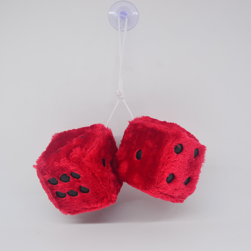 Aliexpress Amazon Wish Cross-Border Trade Plush Dice Car Pendant Dice Ornament Car Hanging Rearview Mirror Dropshipping