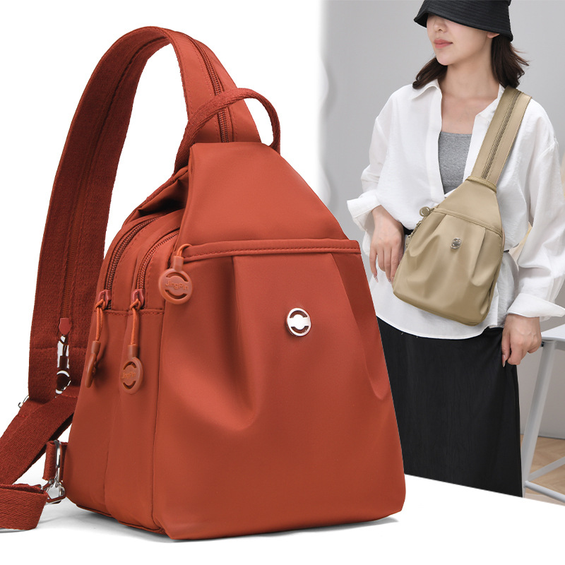 2025 New Travel Backpack Anti-Theft Simple Versatile Women's Chest Bag Fashion Oxford Cloth Casual Small Backpack