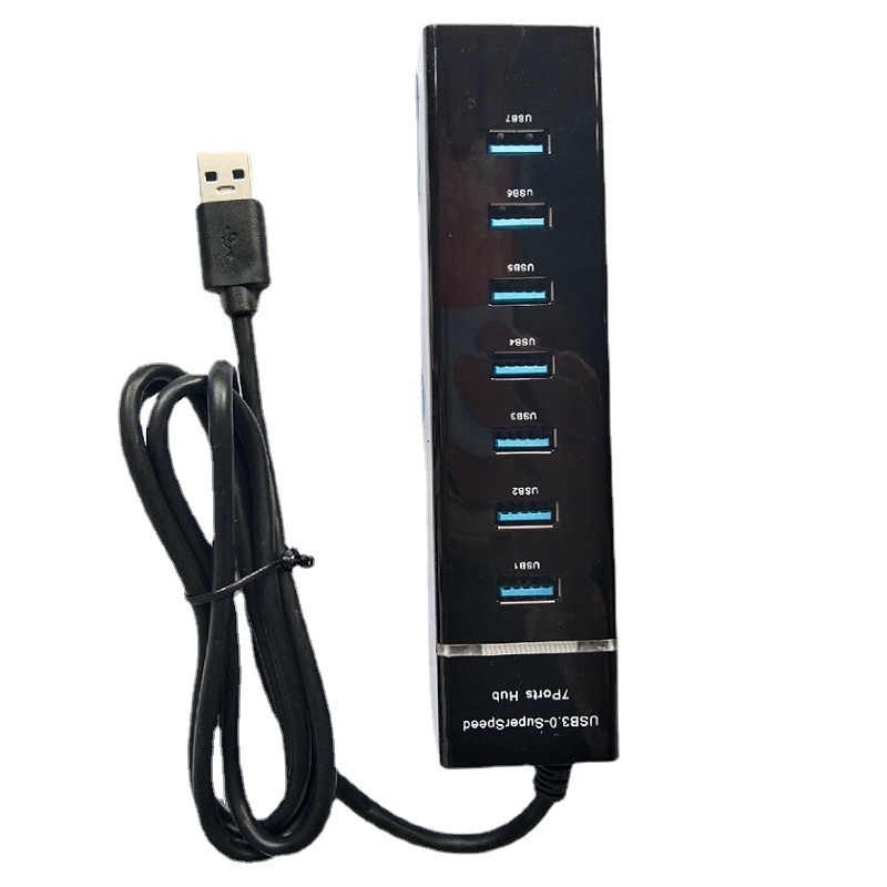 Usb3.0 Notebook Desktop Expansion Black One to Seven One to Four Hub Set Splitter 1.2m Line Length
