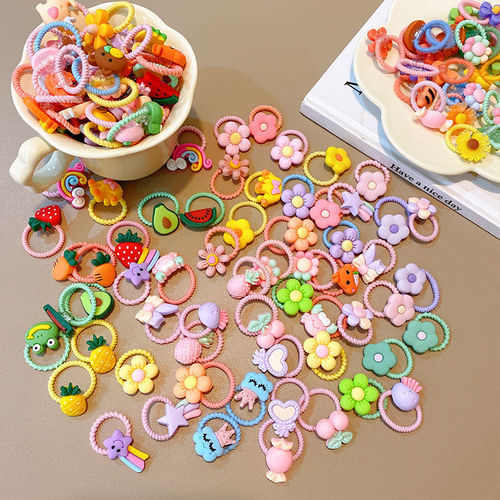 Children's rubber band hair little finger hair band little girl baby cute little flower headband hair rope hair accessories headdress