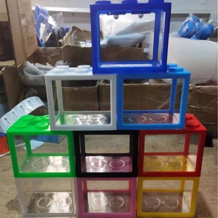 Trendy Plastic Betta Fish Building Block Fish Tank Mini Small Office Desktop Landscaping Creative Ornamental Goldfish Tank