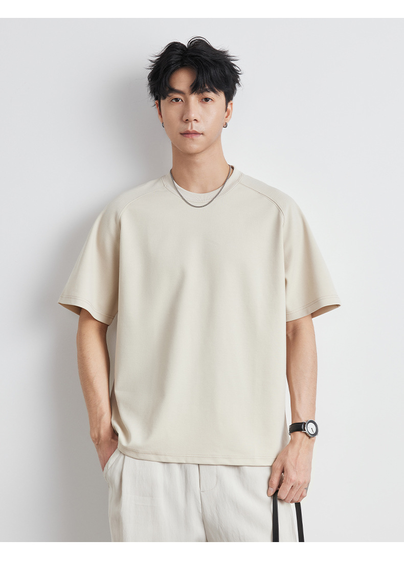 Áo thun nam cổ tròn tay ngắn chất liệu cotton thoáng mát — Màu xám đậm chi tiết 5