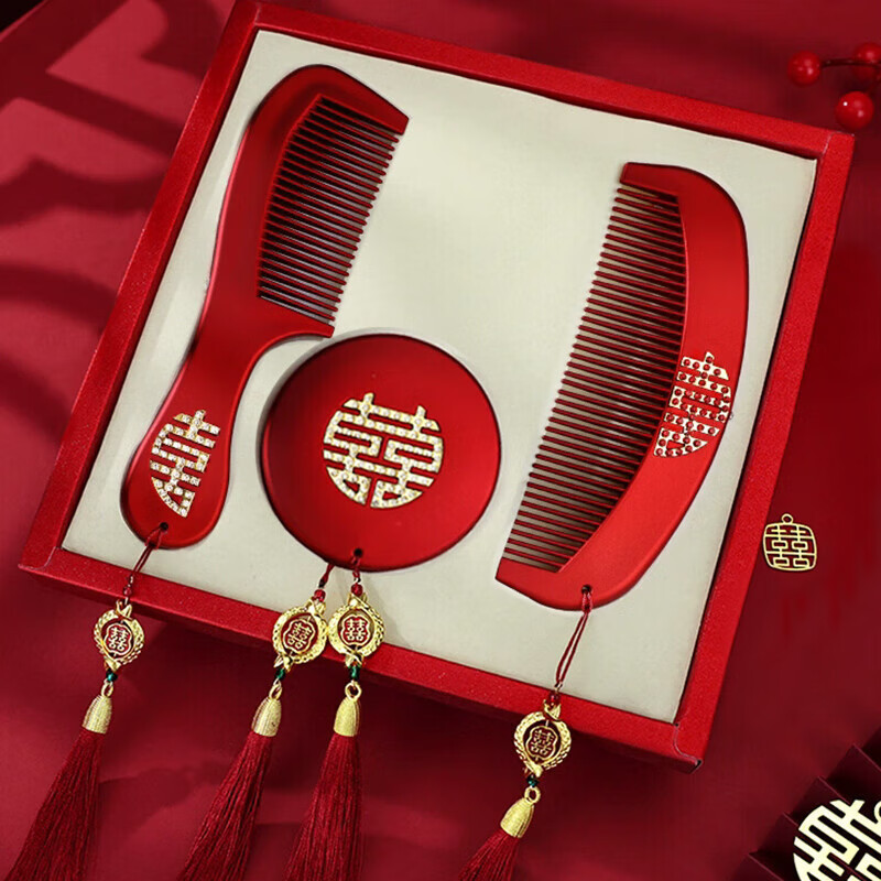 Espejo de boda conjunto de peines de espejo de boda un par de mujeres conjunto completo de regalos de novia y novio conjunto práctico