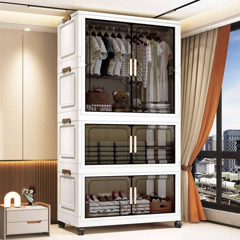 No assembly required: children's wardrobe, baby snack and miscellaneous item storage cabinet, foldable storage cabinet, small baby closet, household organizer and storage cabinet