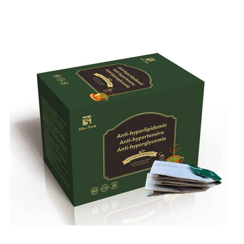 跨境电商银杏叶三高茶Ginkgo tea bag 3 in 1 natural herbal tea