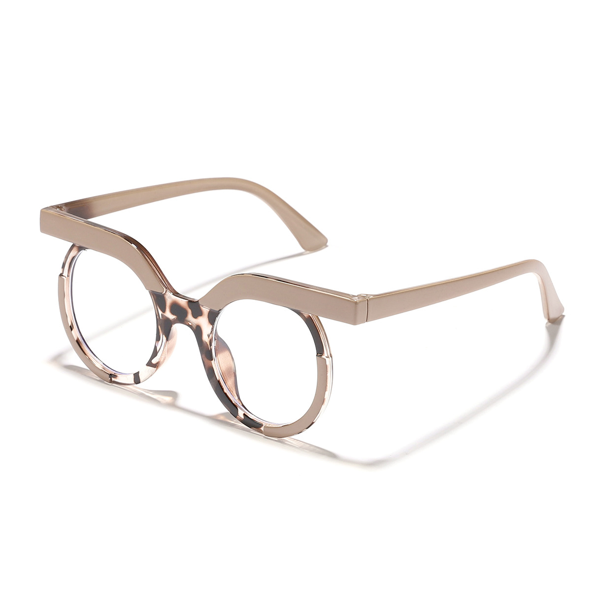 Nuevas gafas planas europeas y americanas, gafas de estilo ins personalizadas, gafas literarias retro de carey redondas americanas